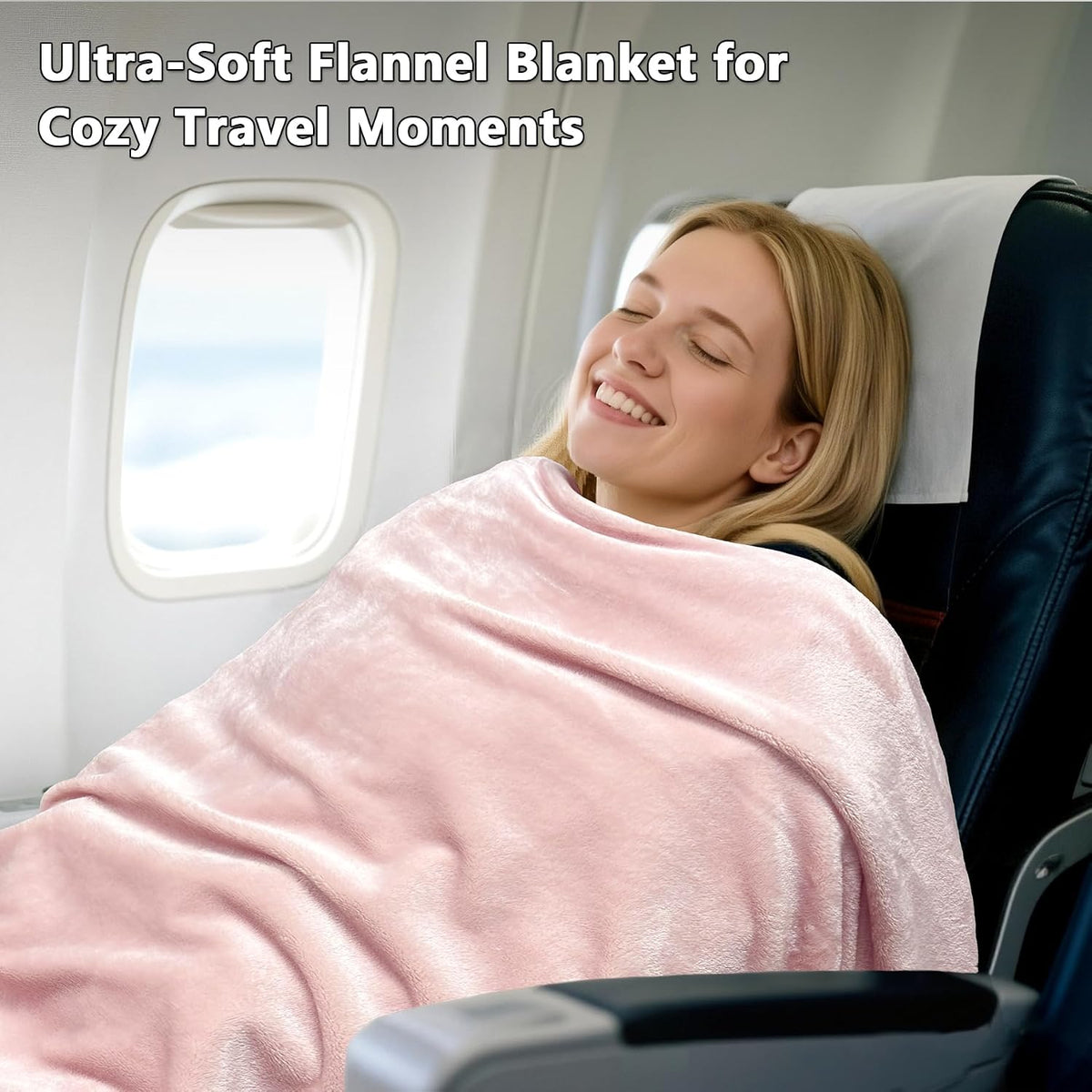 Fleece Throw Blanket, Luxury Cozy Fuzzy Lightweight Soft Blankets for Sofa Couch Bed Car Travel and Camping (Pink, 50x60 Inches)