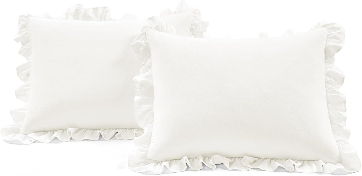 Reyna Ruffle Daybed 6 Piece Set 68" W x 92" L, Blush - Pink Bedding Set - Daybed Comforter Set - Ruffled Bedding - Coquette Decor