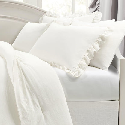 Reyna Ruffle Daybed 6 Piece Set 68" W x 92" L, Blush - Pink Bedding Set - Daybed Comforter Set - Ruffled Bedding - Coquette Decor