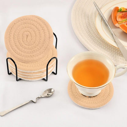 Peach Puff 6 Pcs Coasters Set Absorbent Drink Coasters Bar Mugs Coasters for Wooden Table, 3.94 Inches