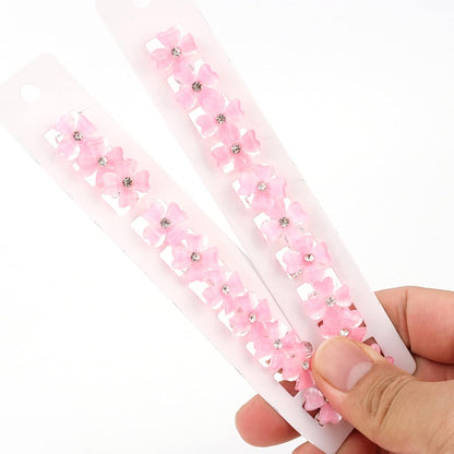 20Pcs Mini Light Pink Flower Hair Clips, Rhinestone Decorative Hair Pins for Women and Girls Wedding Bridal Prom Daily Hairstyle Accessories