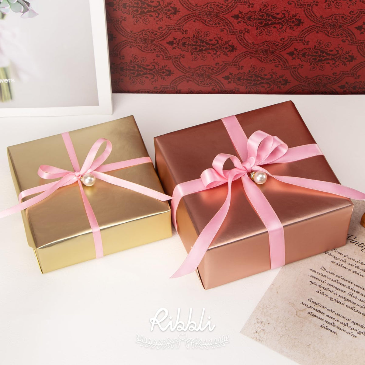 Pink Satin Ribbon Double Faced Satin 1/2 inch x Continuous 50 Yards-Pink Ribbon for Gift Wrapping Crafts Wedding Decoration Bows Bouquet Floral Arrangement