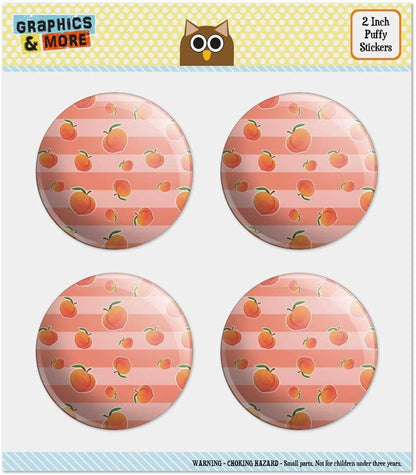 Cute Peaches and Stripes Pattern Puffy Bubble Dome Scrapbooking Crafting
