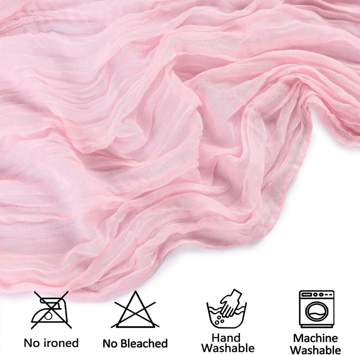 6 Pack Pink Cheesecloth Table Runner 35x120 Inch Gauze Rustic Boho Table Runner 10FT Cheese Cloth for Summer Wedding Decor Birthday Party Bridal Baby Shower Table Decoration