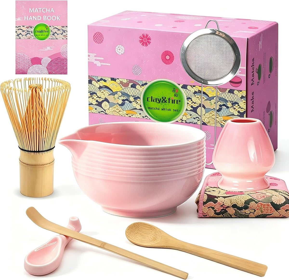 Matcha Whisk Set, 9 pcs Ceramic Matcha Set, Gifts for Women