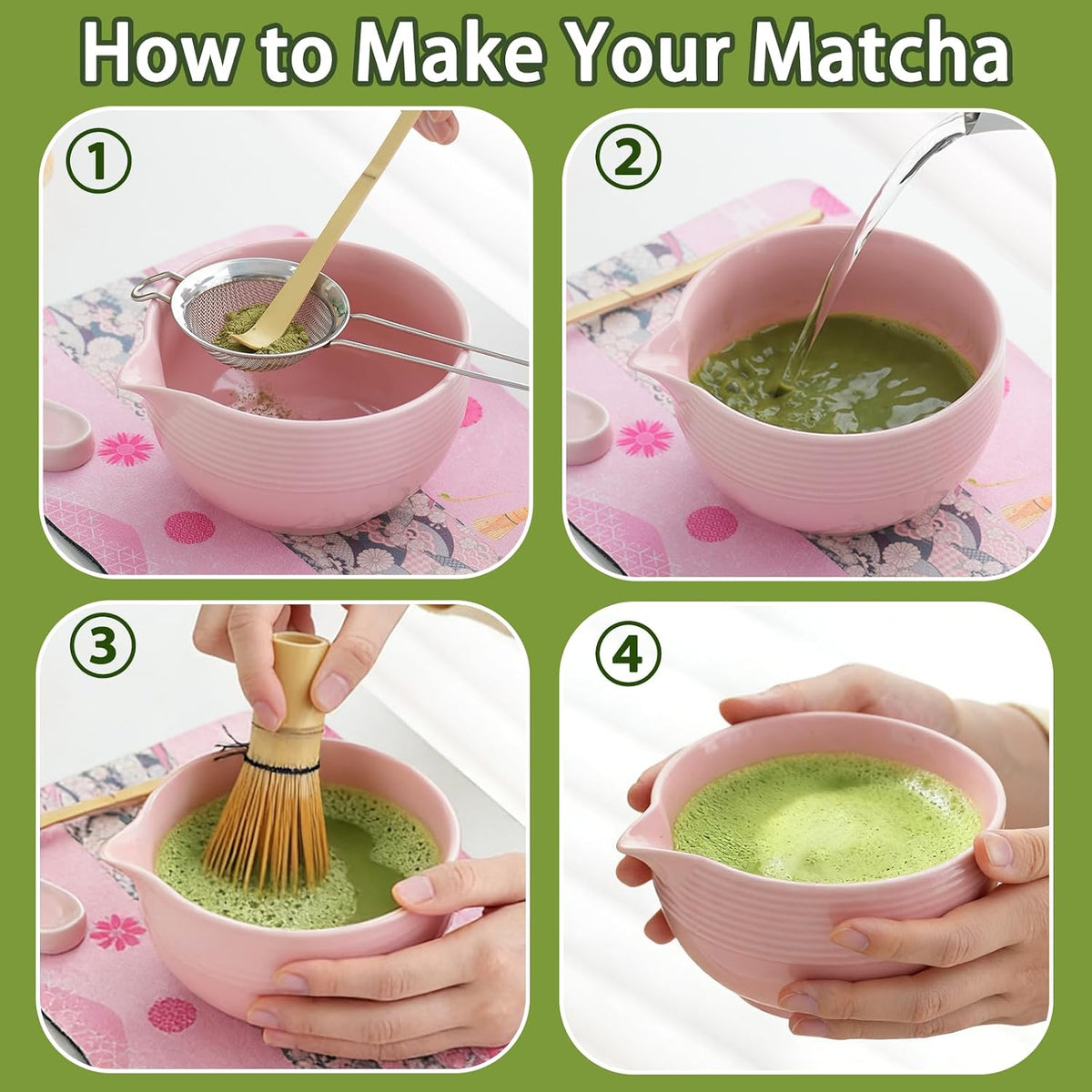 Matcha Whisk Set, 9 pcs Ceramic Matcha Set, Gifts for Women