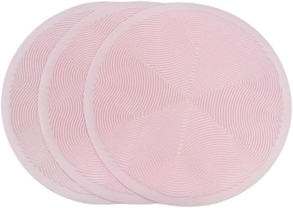 Silicone Hot Pot Holder Mats 10in (3-PCS) - Heat Resistant Countertop Protector with Non-Slip Geometric Pattern, Easy Clean Kitchen Trivet for Dining Table, Stove Top, Counter Safe Medium Pink