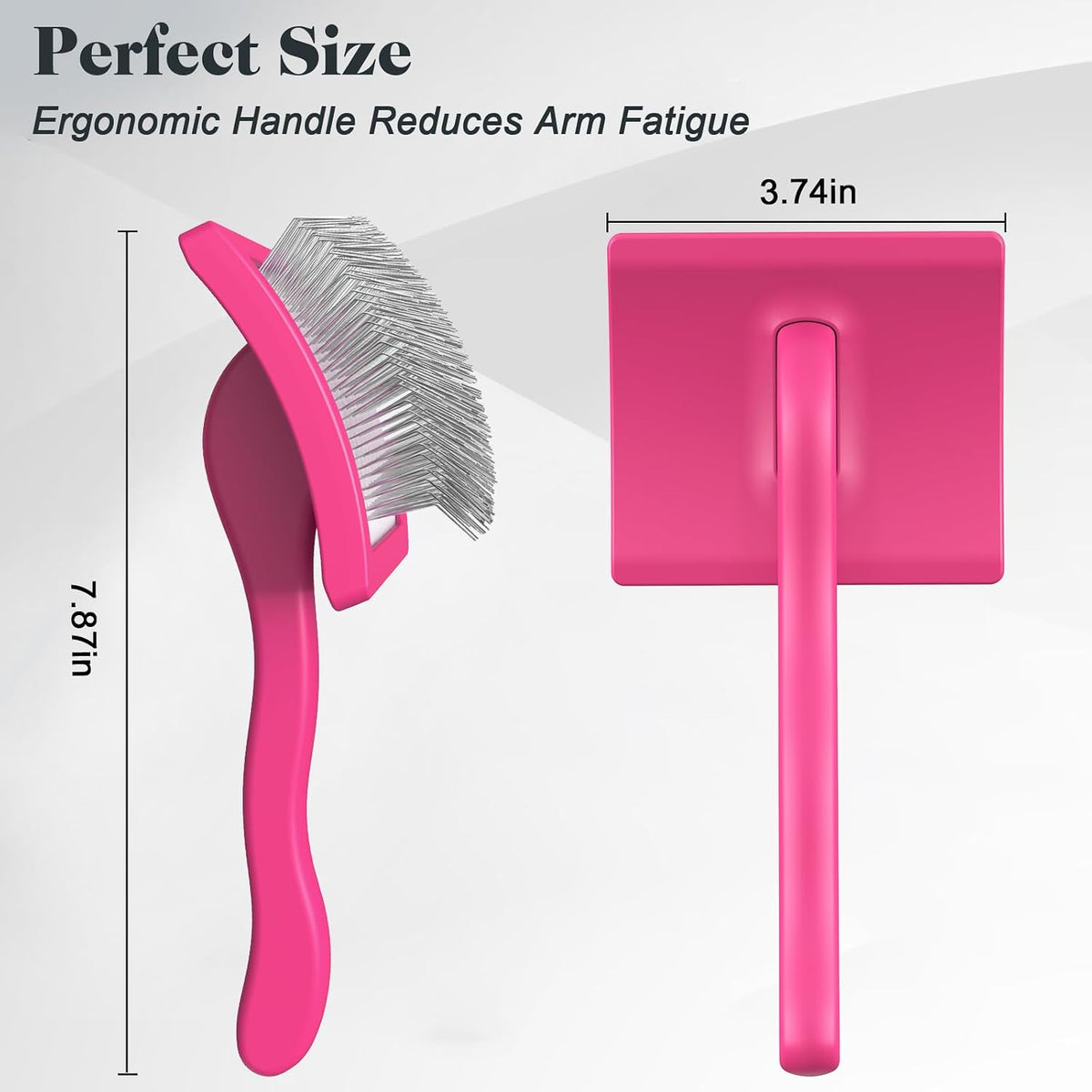 2PCS Slicker Brush for Dogs & Pet Comb,Professional Dog Grooming Brush (Goldendoodles,Poodles,Labradoodles) with Extra Long Pins to Effectively Remove Tangles, Knots and Mats (Pink, Large)