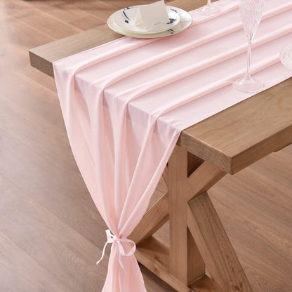 Pink Chiffon Table Runner Fall Boho Wedding Birthday Party Decor