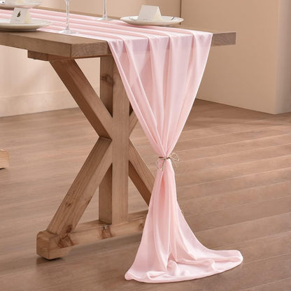 Pink Chiffon Table Runner Fall Boho Wedding Birthday Party Decor