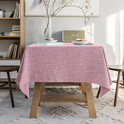 Waterproof Linen Tablecloths Rectangle Table Cloth（54"x120"） Pink