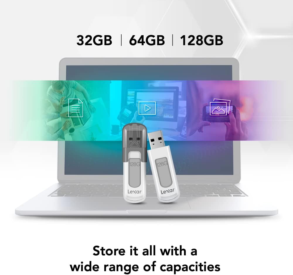 32GB (3-Pack) JumpDrive V100 Flash Drive, 100MB/s Read, USB 3.2 Gen 1