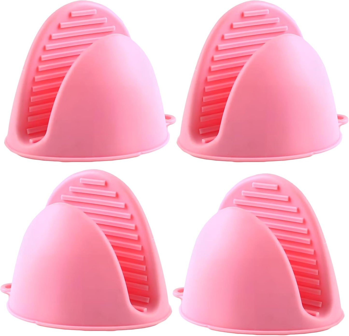 2 Pairs All Pink Mini Silicone Oven Gloves, Mini Finger Protector Pot Holder for Kitchen,Cooking,Baking,BBQHeat Resistant Gloves，can be Washed in the Dishwasher