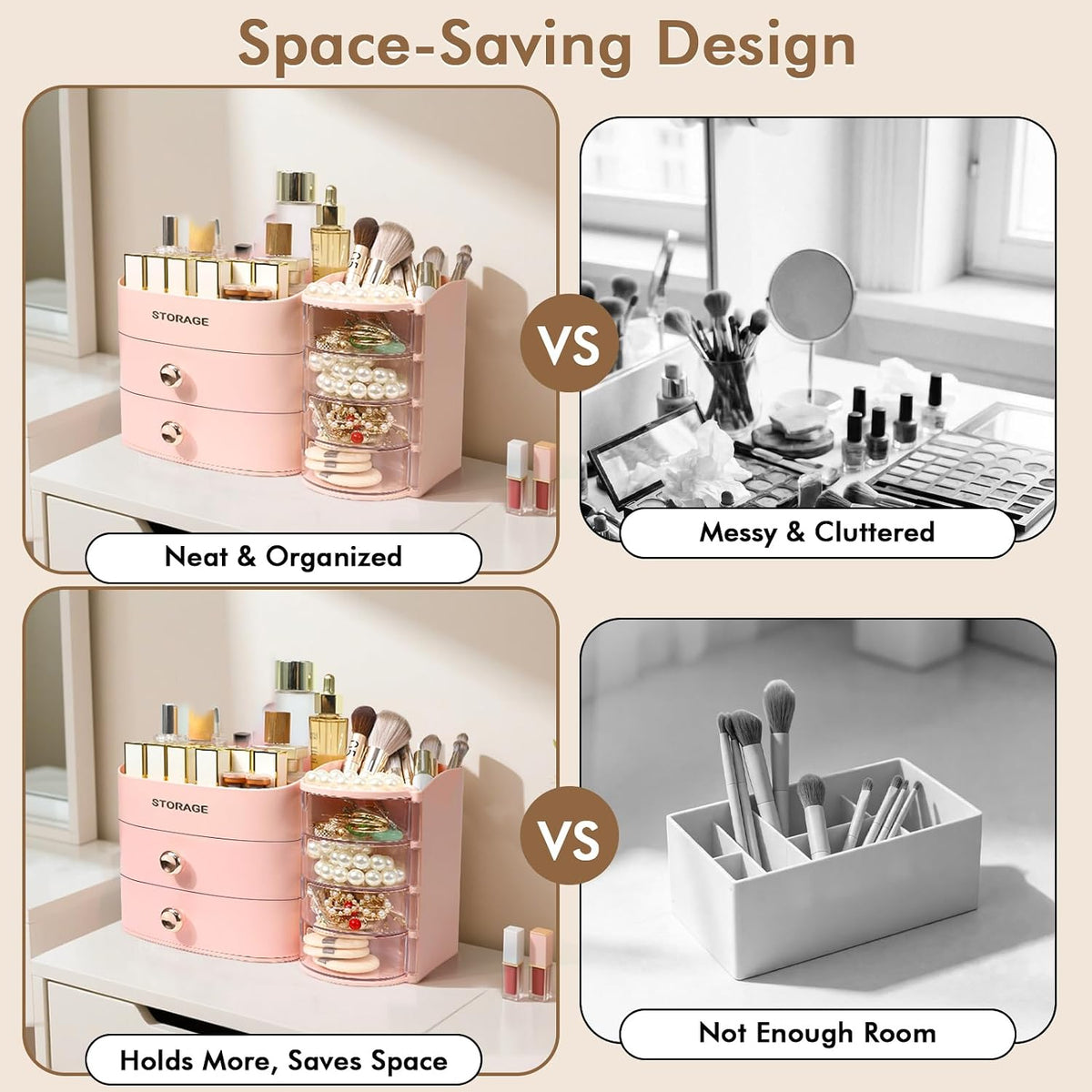 Makeup Organizer Countertop, Make Up Organizer for Vanity