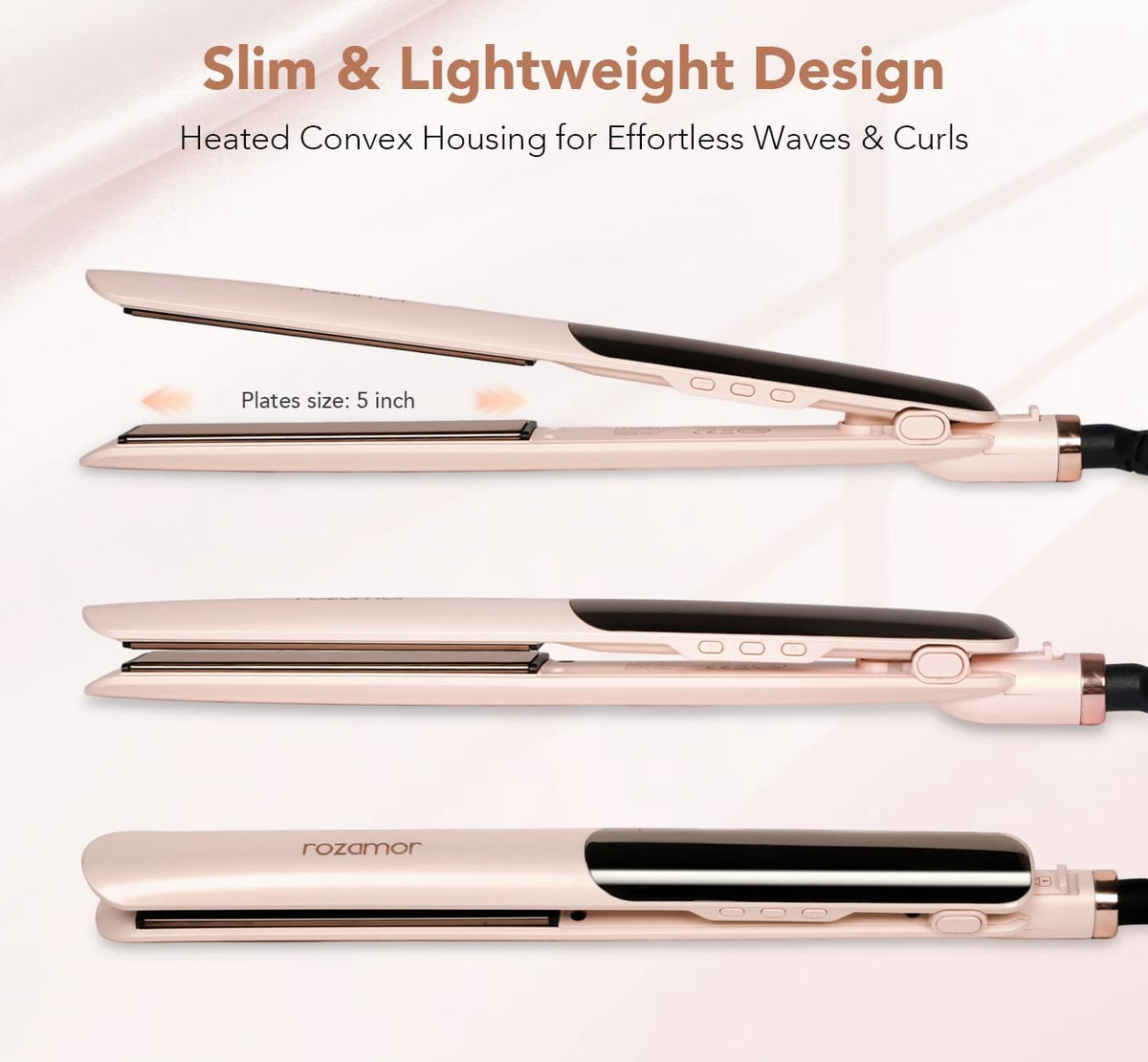 Titanium Flat Iron, 1 Inch Hair Straightener & Curler