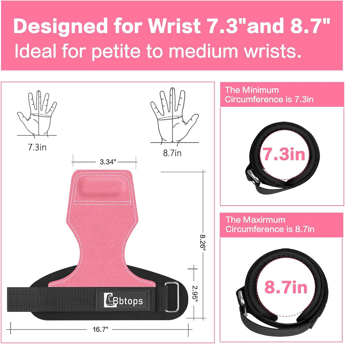 Weight Lifting Wrist Strap, Double-Layer Leather Wrist Straps for Gym Strength Training Weightlifting,Deadlift and Powerlifting, Enhance Grip Strength Neoprene Padding Gym Workout Lifting Straps Men/Women Pair