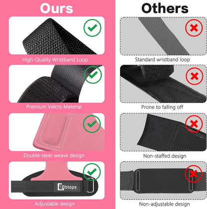 Weight Lifting Wrist Strap, Double-Layer Leather Wrist Straps for Gym Strength Training Weightlifting,Deadlift and Powerlifting, Enhance Grip Strength Neoprene Padding Gym Workout Lifting Straps Men/Women Pair