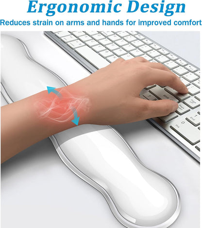 Gel Keyboard Wrist Rest Set, Clear Wrist Rest for Keyboard and Mouse, Ergonomic Keyboard Mouse Wrist Rest for Typing Pain Relief, Suitable for Office, Gaming, Computer, Laptop - Pink