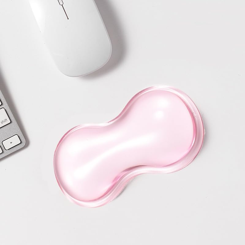 Gel Keyboard Wrist Rest Set, Clear Wrist Rest for Keyboard and Mouse, Ergonomic Keyboard Mouse Wrist Rest for Typing Pain Relief, Suitable for Office, Gaming, Computer, Laptop - Pink