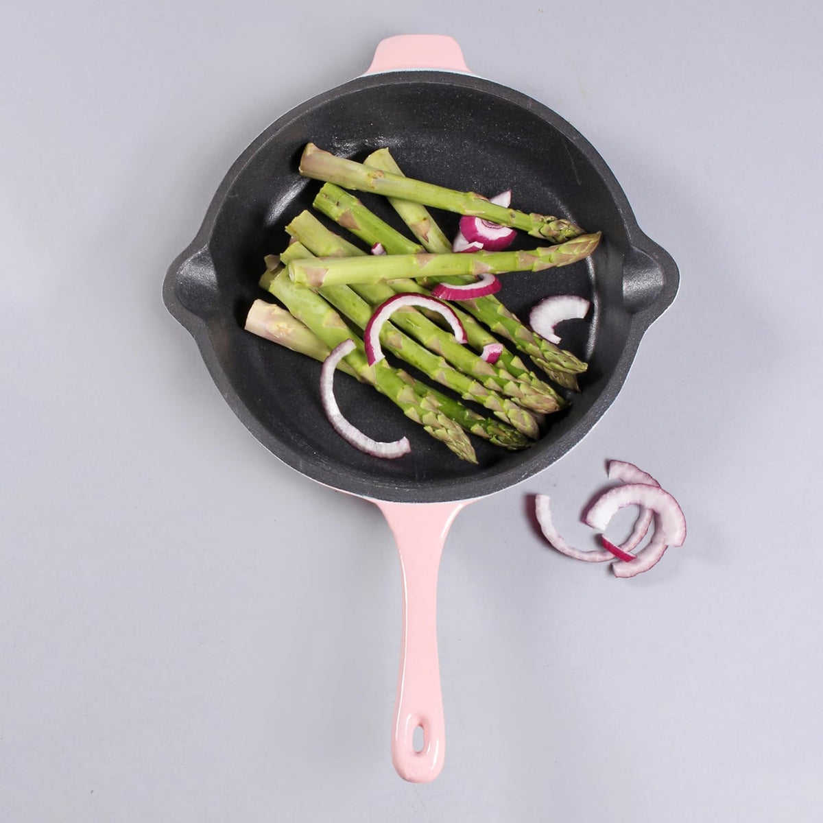 Neo 4Pc Pink Enameled Cast Iron Cookware Set, 10 Inches Fry Pan