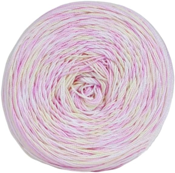 Gradient Lace Yarn ，Wool Blend Yarn for Knitting, Ideal for Hand-Crocheted Light Sweaters, Scarves & Coasters, Craft Yarns （1 roll，Yellow+Pink）