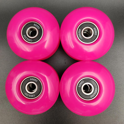 Skateboard Wheels 52mm 95A Set of 4 with Bearings