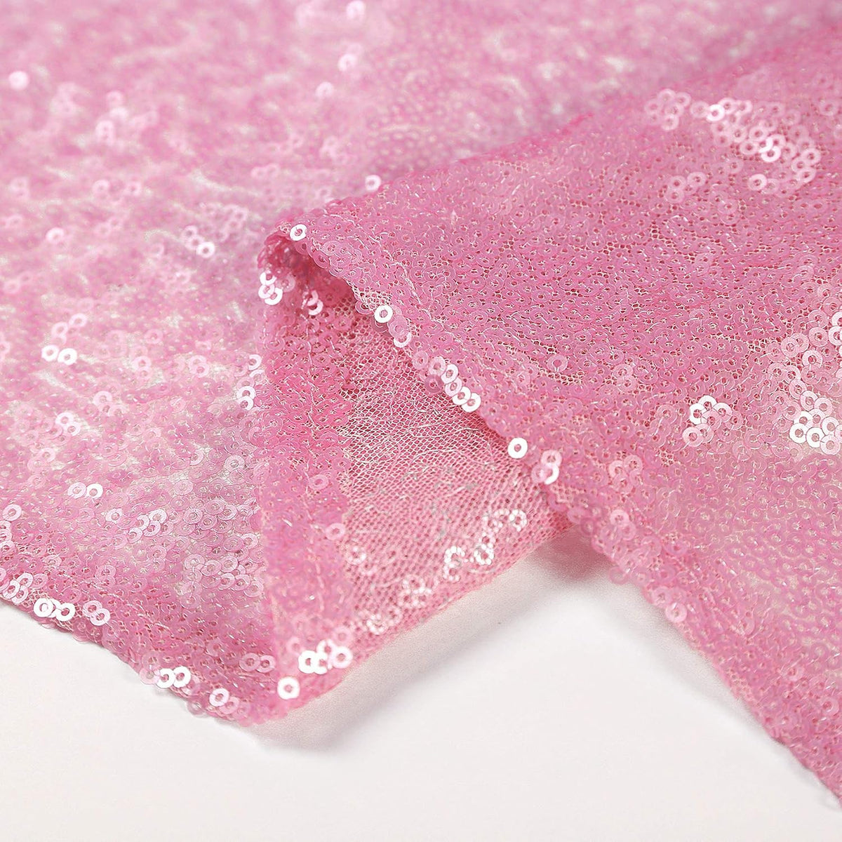 50" Round Pink Sequin Tablecloth Glitter Pink Table Cloths for Birthday Wedding Bridal Baby Shower Party Decorations