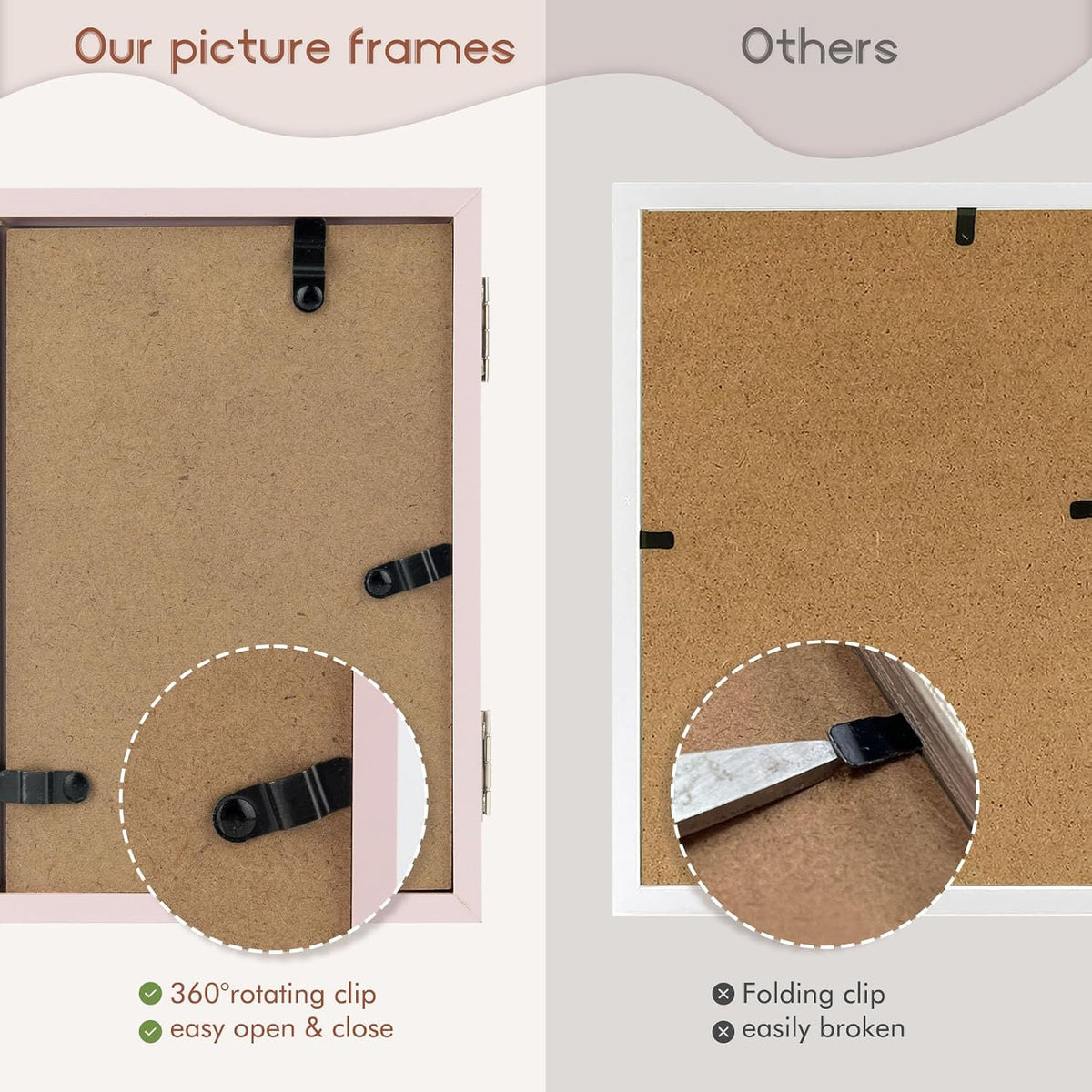 4x6 Triple Picture Frame Tabletop Display for Photos Pink