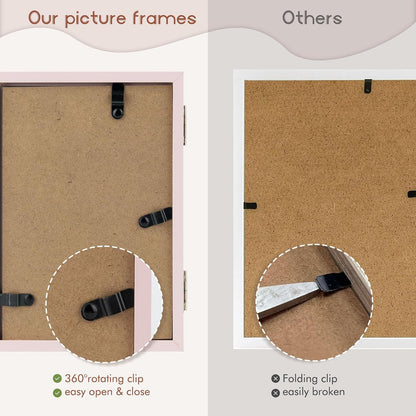 4x6 Triple Picture Frame Tabletop Display for Photos Pink