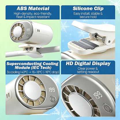 Clip On Air Conditioner Fan, 199 Speeds & 16°C Cooling (Pink)