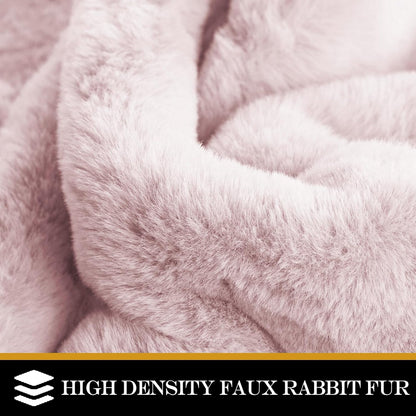 Light Pink Small Faux Rabbit Rug 2x3 Washable Furry Rugs Soft Fluffy Non-Slip Throw Rug for Living Room, Bedroom, Nursery, Chair Seat Cover and Dorm