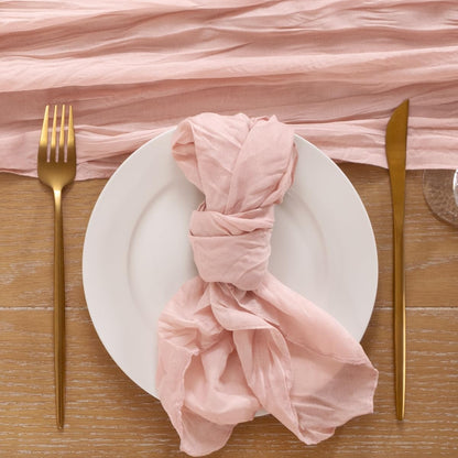 Dusty Pink Cheesecloth Napkins 10pcs Washable Boho Rustic Gauze Table Cloth Napkins Bulk 21x21 Inches for Spring and Summer Bridal Baby Shower Birthday Table Decor