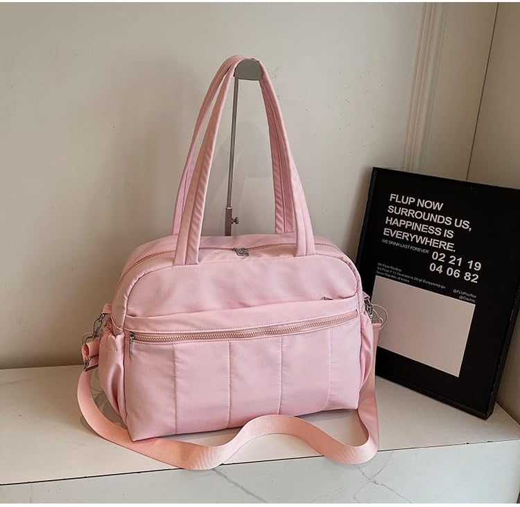 Gym Bag Sport Duffel Overnight Weekender Travel Bag with wet pocket and shoe pocket M04 Pink