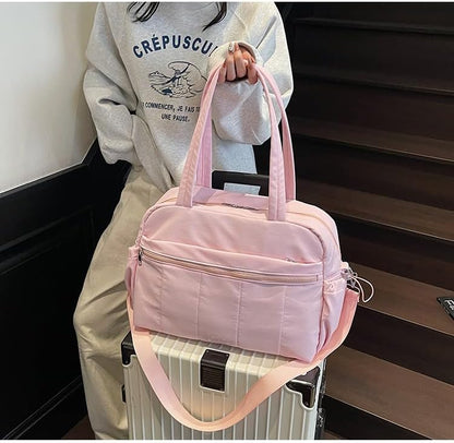 Gym Bag Sport Duffel Overnight Weekender Travel Bag with wet pocket and shoe pocket M04 Pink
