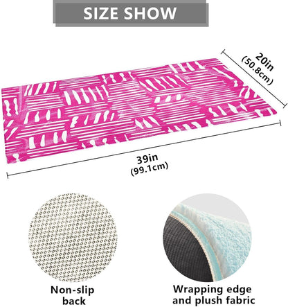Bath Mat, Soft Absorbent Non Slip Bath Rug, Abstract Pink Stripe Bath Mats for Bathroom, Living Room Bedroom Home Mat Floor, Dry Quickly, Machine Washable 20 x 39 Inch