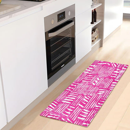 Bath Mat, Soft Absorbent Non Slip Bath Rug, Abstract Pink Stripe Bath Mats for Bathroom, Living Room Bedroom Home Mat Floor, Dry Quickly, Machine Washable 20 x 39 Inch