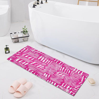 Bath Mat, Soft Absorbent Non Slip Bath Rug, Abstract Pink Stripe Bath Mats for Bathroom, Living Room Bedroom Home Mat Floor, Dry Quickly, Machine Washable 20 x 39 Inch