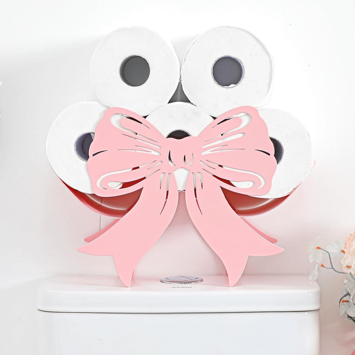 Light Pink Bow Bathroom Decor Pink Toilet Paper Holder 8 Rolls