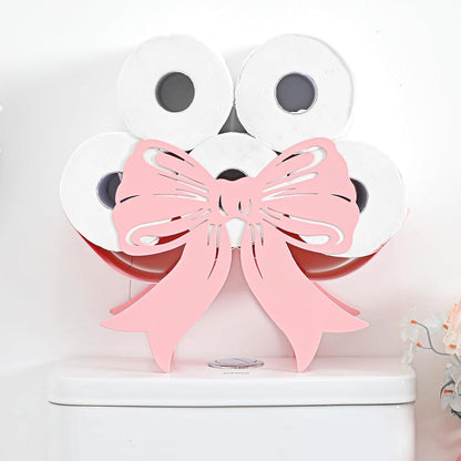 Light Pink Bow Bathroom Decor Pink Toilet Paper Holder 8 Rolls