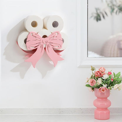 Light Pink Bow Bathroom Decor Pink Toilet Paper Holder 8 Rolls