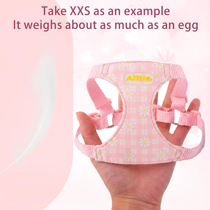 AIITLE Small Dog Harness and Leash Set No-Pull Adjustable Vest, Pink S
