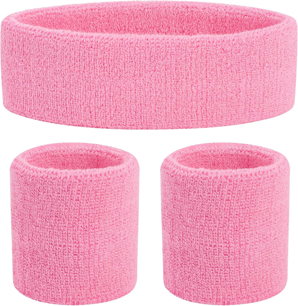 Kids Sweatbands Toddler Headband Wristband Set - Athletic Cotton Baby Sweat Band for Kids Youth Baby (1 Headband + 2 Wristbands)