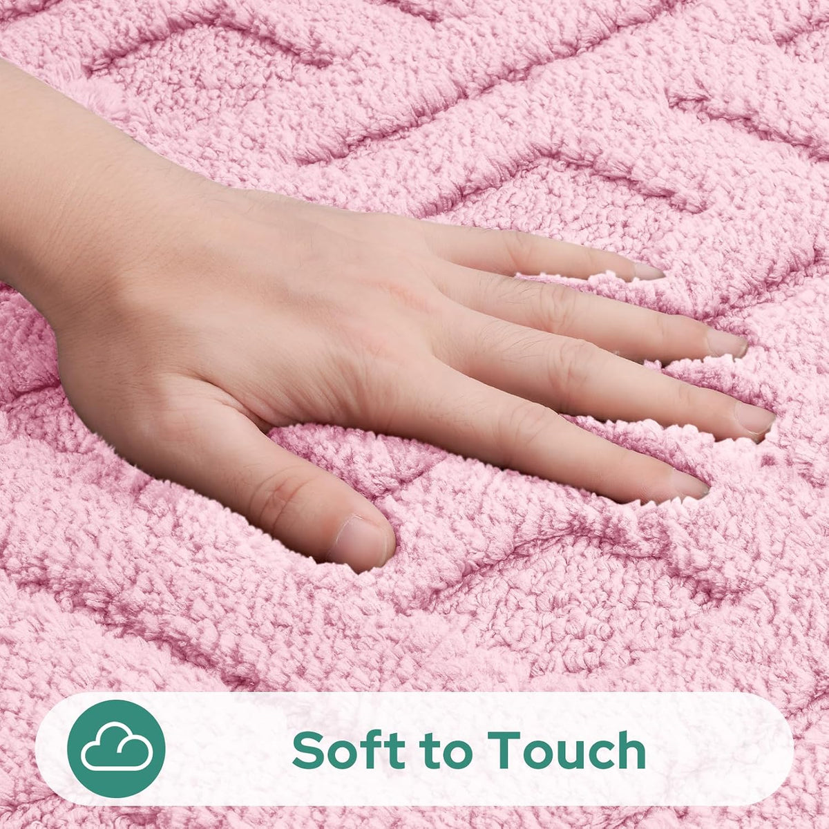Light Pink Bathroom Rug Set 2 Piece, 20"x32"+16"x24"