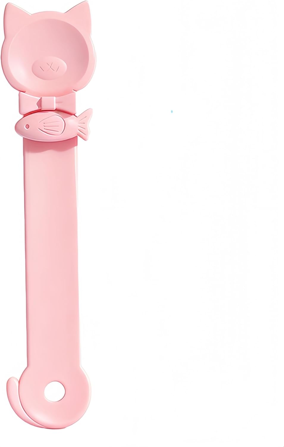 Tail-Shaped Cat Treat Dispenser - Squeeze Spoon for Wet Food & Cat Strips, Multi-Purpose Pet Food Can Accessory, Easy Clean (Pink)