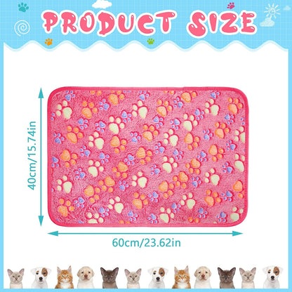 4 Pack Fleece Dog Blanket for Pet,Pink,24 x 16 Inch,Paw