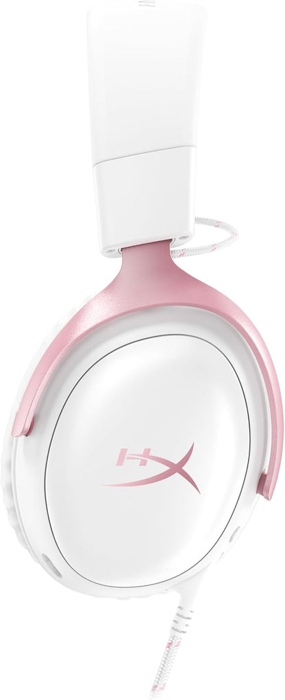 Cloud III – Wired Gaming Headset, PC, PS5, Xbox Series X|S, Angled 53mm Drivers, Memory Foam, Durable Frame, Ultra-Clear 10mm Mic, USB-C, USB-A, 3.5mm – Pink
