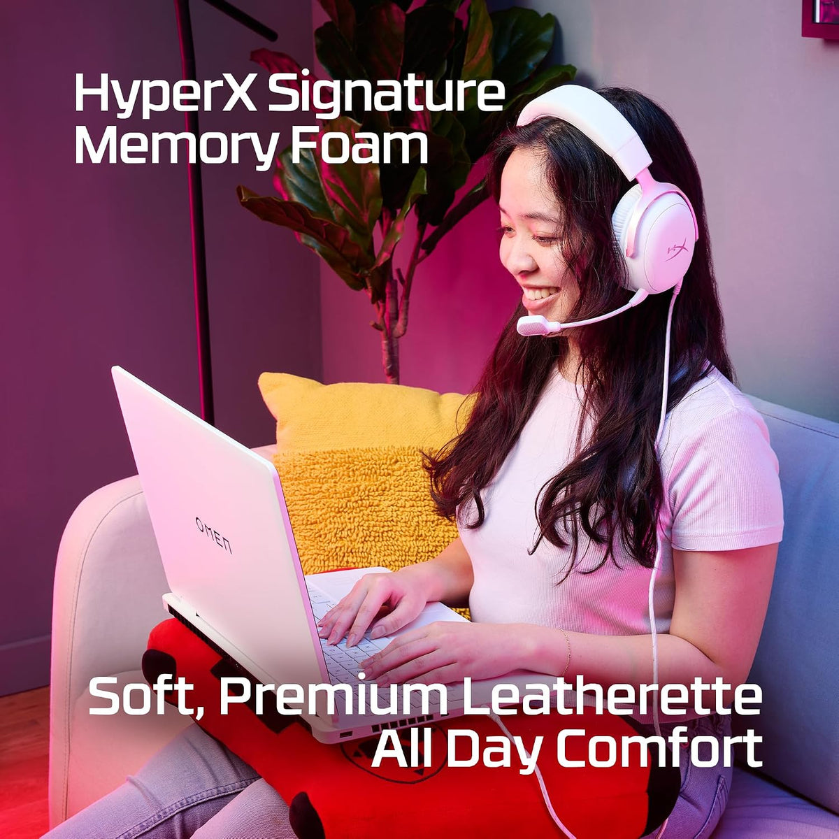 Cloud III – Wired Gaming Headset, PC, PS5, Xbox Series X|S, Angled 53mm Drivers, Memory Foam, Durable Frame, Ultra-Clear 10mm Mic, USB-C, USB-A, 3.5mm – Pink