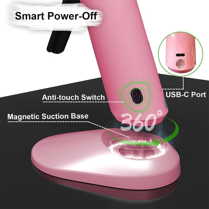 Cordless Hot Glue Gun Kit, USB-C Rechargeable Mini Pink Glue Gun