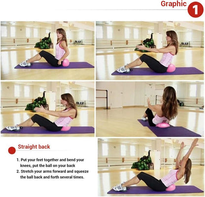 PVC Yoga Ball Mini Fitness Ball 25cm Explosion Proof Non Slip Balance Exercise for Home Office Gym Workouts Strengthen Core Improve Flexibility Lightweight Portable (Pink)