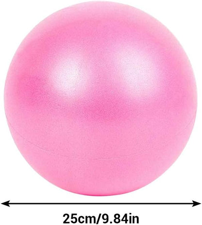 PVC Yoga Ball Mini Fitness Ball 25cm Explosion Proof Non Slip Balance Exercise for Home Office Gym Workouts Strengthen Core Improve Flexibility Lightweight Portable (Pink)